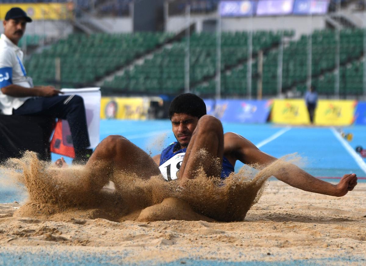 No margin for error: Mohd. Sazid won the boys long jump with a leap of 7.34m. 