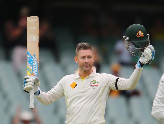 Michael Clarke of Australia in action against India at Adelaide Oval on December 10, 2014.
