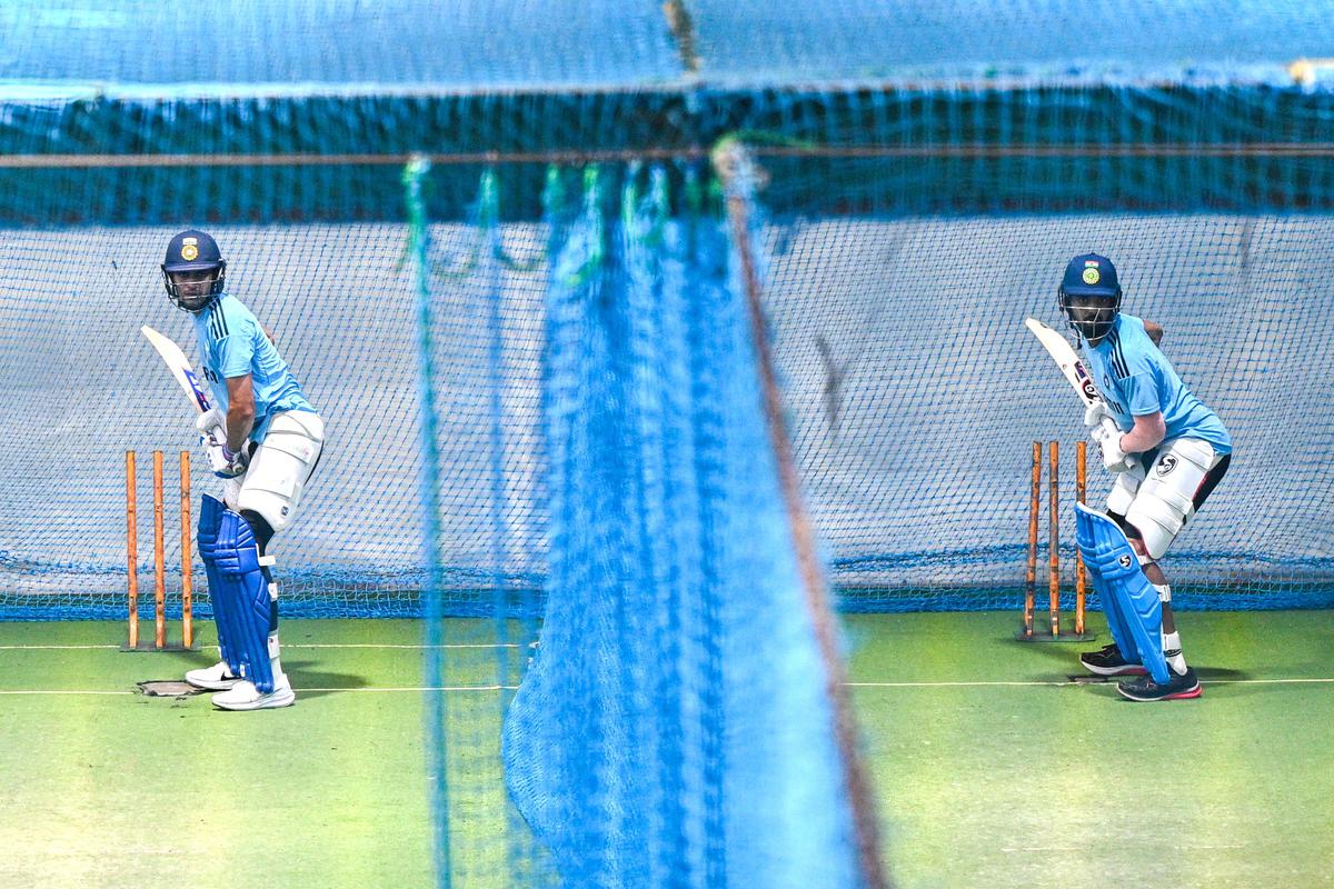 India’s Shubman Gill and KL Rahul (R) attend a practice session before India’s Asia Cup Super 4 match against Pakistan.