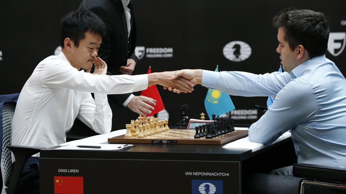 Ding Liren and Ian Nepomniachtchi draw Game 8 of the 2023 World