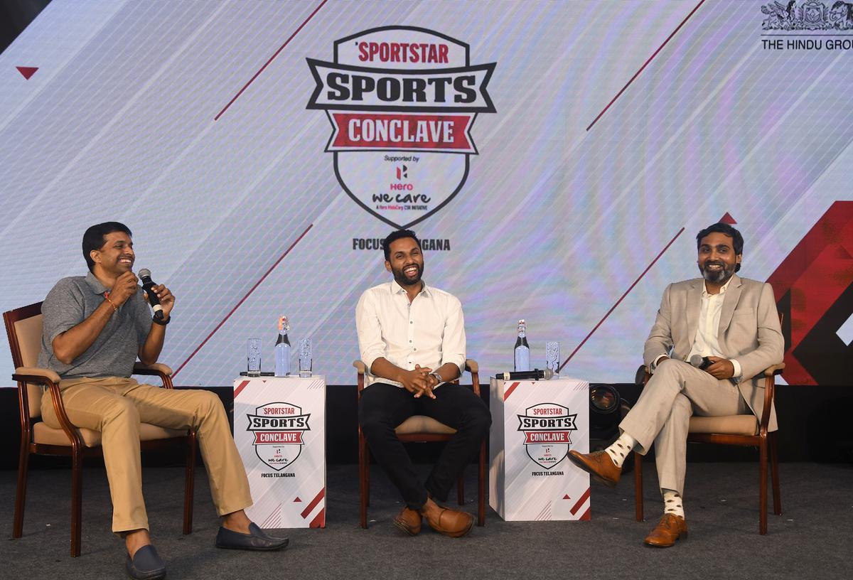 P. Gopichand, Badminton chief national coach, speaks in the Sportstar Conclave - Focus Telangana in Hyderabad.