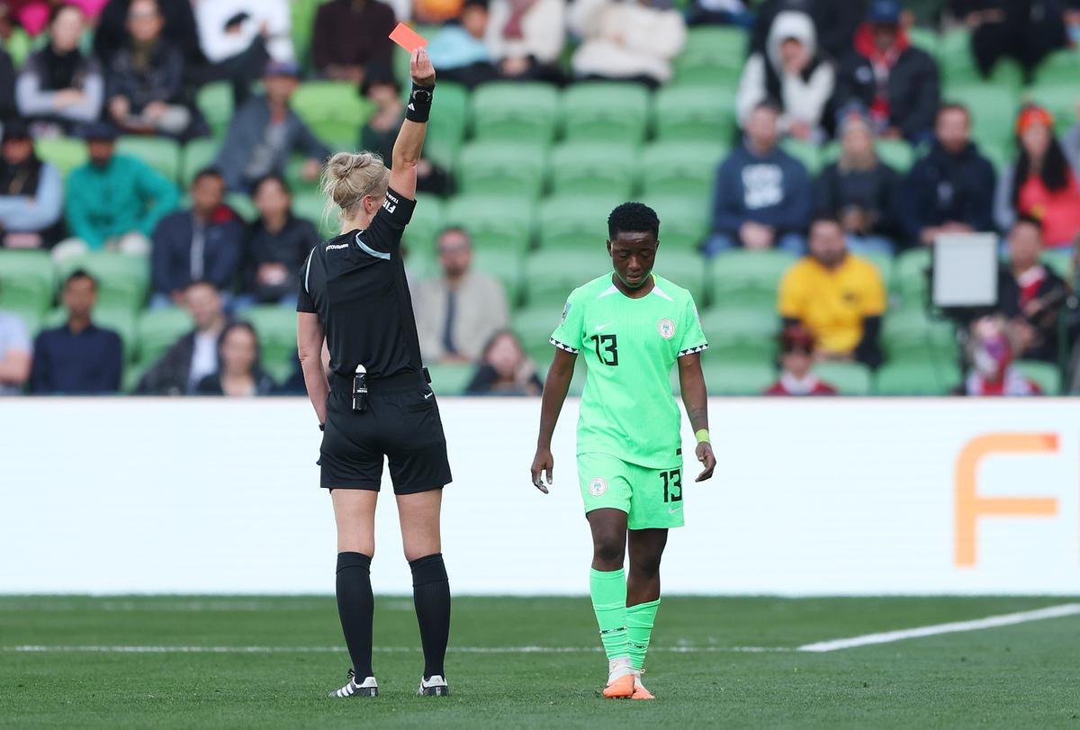 Nigerias Deborah Abiodun handed first red card of FIFA Womens World Cup 2023