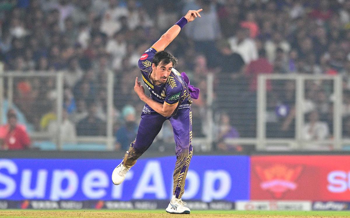 Kolkata Knight Riders’ Mitchell Starc picked three wickets to help KKR limit SRH to 159. 