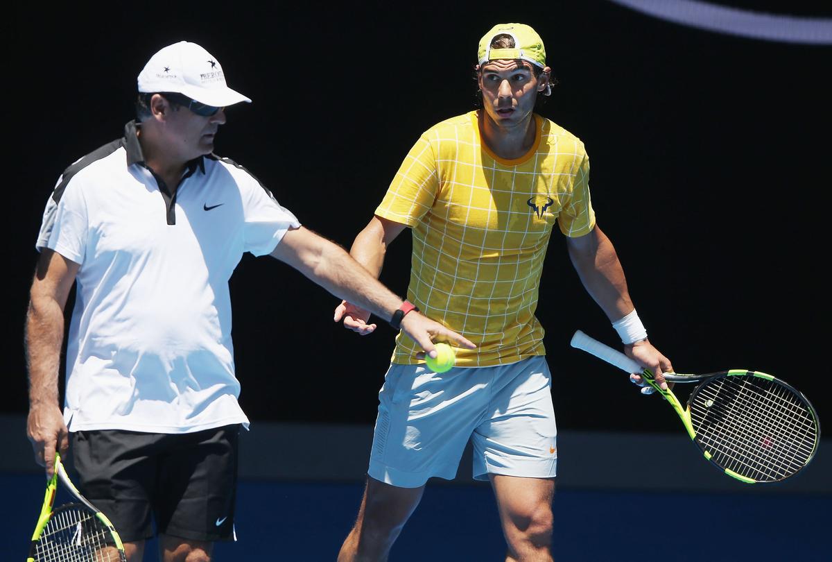 Nadal (right) with his first coach, uncle Toni  