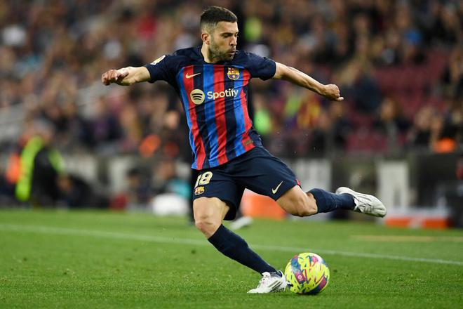 Pulsating: Jordi Alba’s match-winner takes Barcelona one step closer to La Liga glory.  
