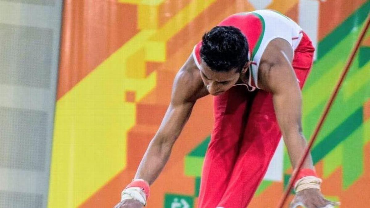 Sandeep Kumar Pal participating in gymnastics before his unfortunate accident. 