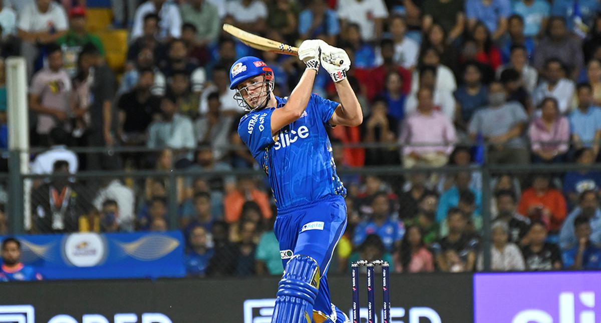 FILE PHOTO: Cameron Green, who played for Mumbai Indians last season in action. 