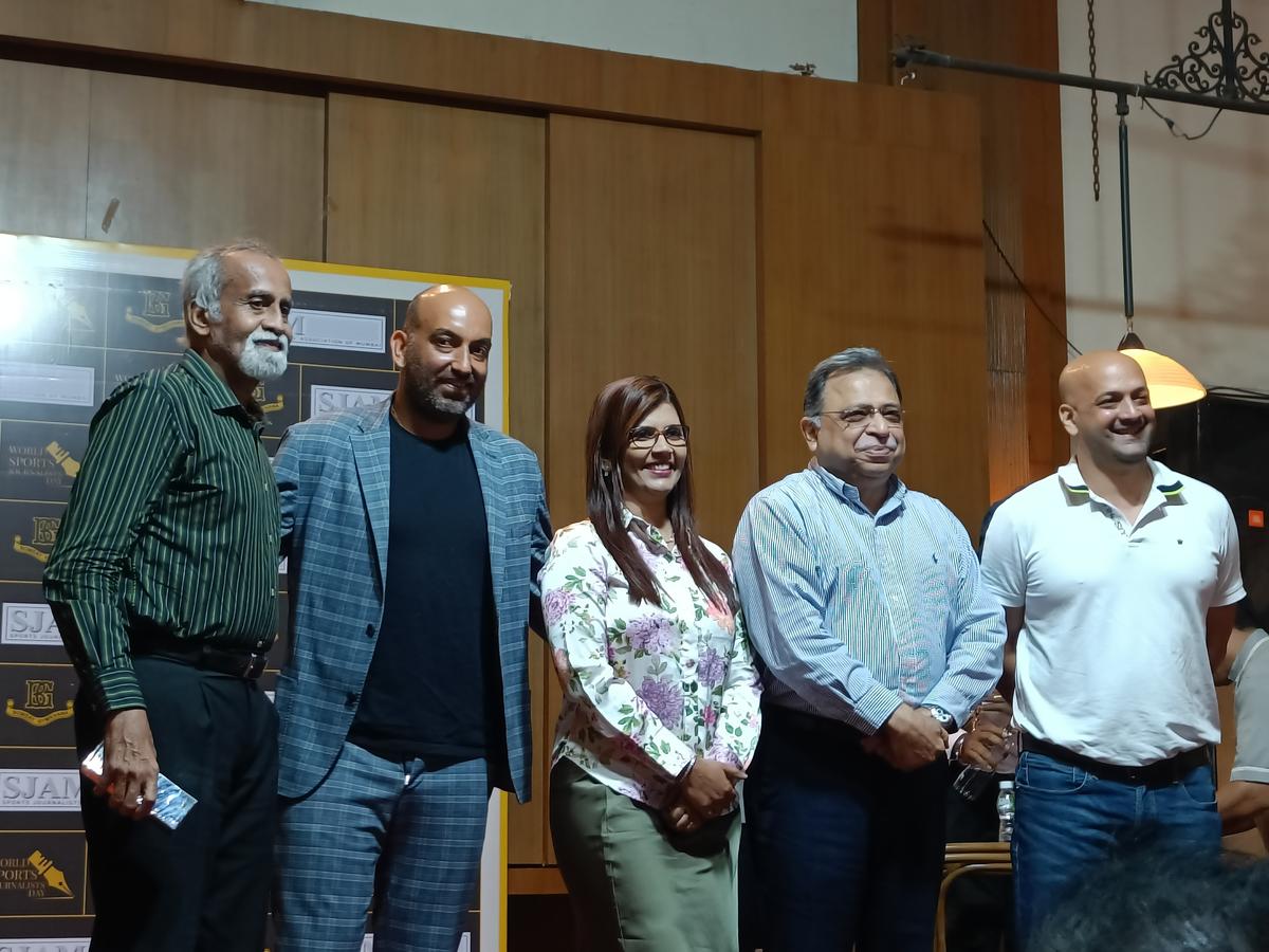 Leroy D’Sa (from left), Purav Raja, Suma Shirur, Adille Sumariwalla and Viren Rasquinha during a panel discussion at the Bombay Gymkhana on Tuesday.