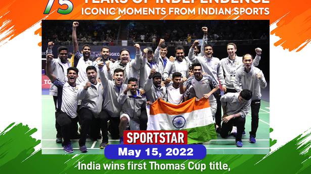 75 tahun kemerdekaan, 75 momen ikonik olahraga India: No. 60 – 15 Mei 2022: India memenangkan gelar Piala Thomas pertamanya, mengalahkan juara 14 kali Indonesia.