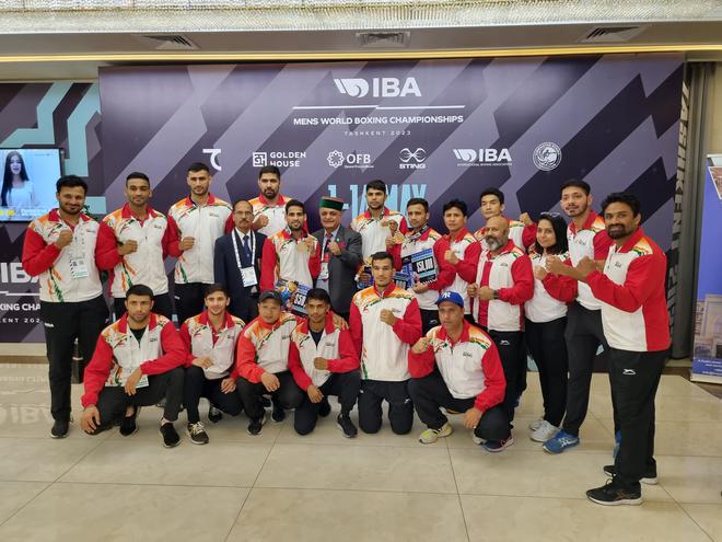 Team work: The Indian boxing contingent at the World Championships. 