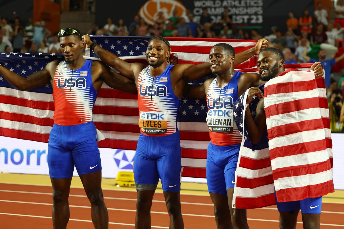 World Athletics Championships 2023: Lyles emulates Bolt, completes sprint  treble as USA wins men's 4x100m relay gold - Sportstar