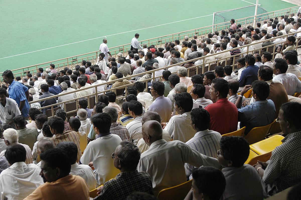 Blast from the past: A section of spectators filled the giant stands to watch the finals of the 81st All India MCC-Murugappa Gold Cup Hockey tournament in Chennai in 2003.