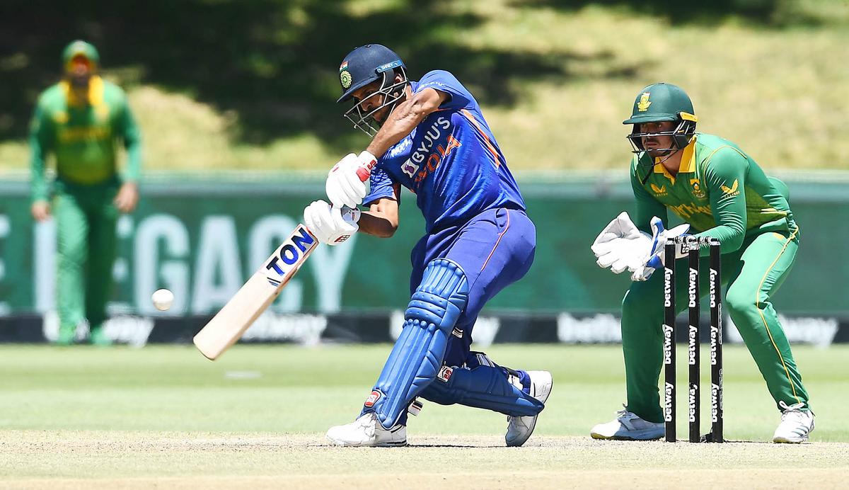 FILE PHOTO: Shardul Thakur of India during the 2nd Betway One Day International match between South Africa and India at Eurolux Boland Park on January 21, 2022 in Paarl, South Africa. 