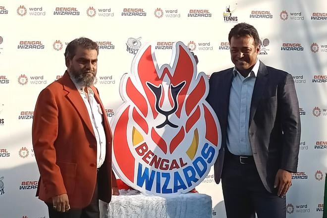 Leander Paes at the launch of the Tennis Premier League side, the Bengal Wizards in Mubai.