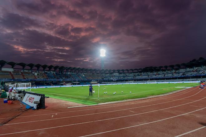General view of the Sree Kanteerava Stadium ahead of the ISL 2022-23 match between Bengaluru FC and NorthEast United FC.