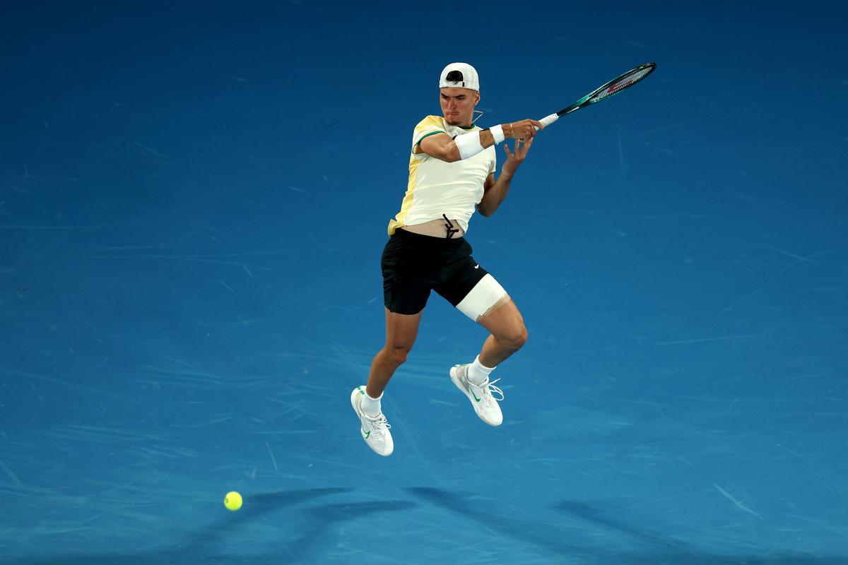 Primed for attack: Prizmic has made a name for himself with his fearless shot-making and tested Novak Djokovic for four hours in their Australian Open encounter. Getty Images