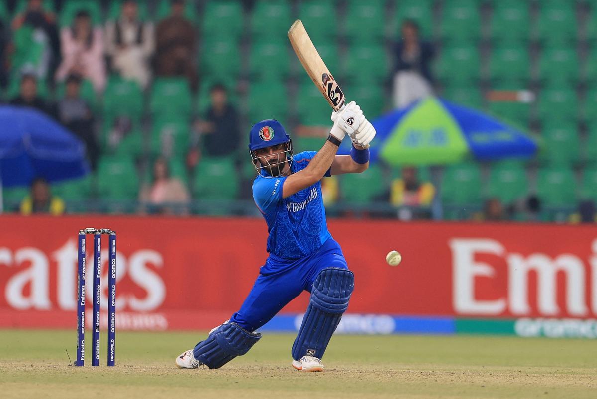 Afghanistan’s Ibrahim Zadran in action. 