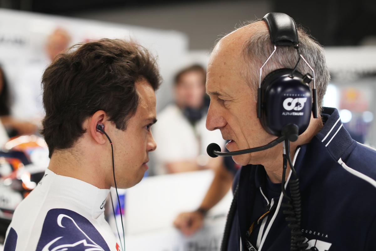 FILE PHOTO: Nyck de Vries of Netherlands and Scuderia AlphaTauri talks with Scuderia AlphaTauri Team Principal Franz Tost in the garage during qualifying ahead of the F1 Grand Prix of Spain at Circuit de Barcelona-Catalunya.