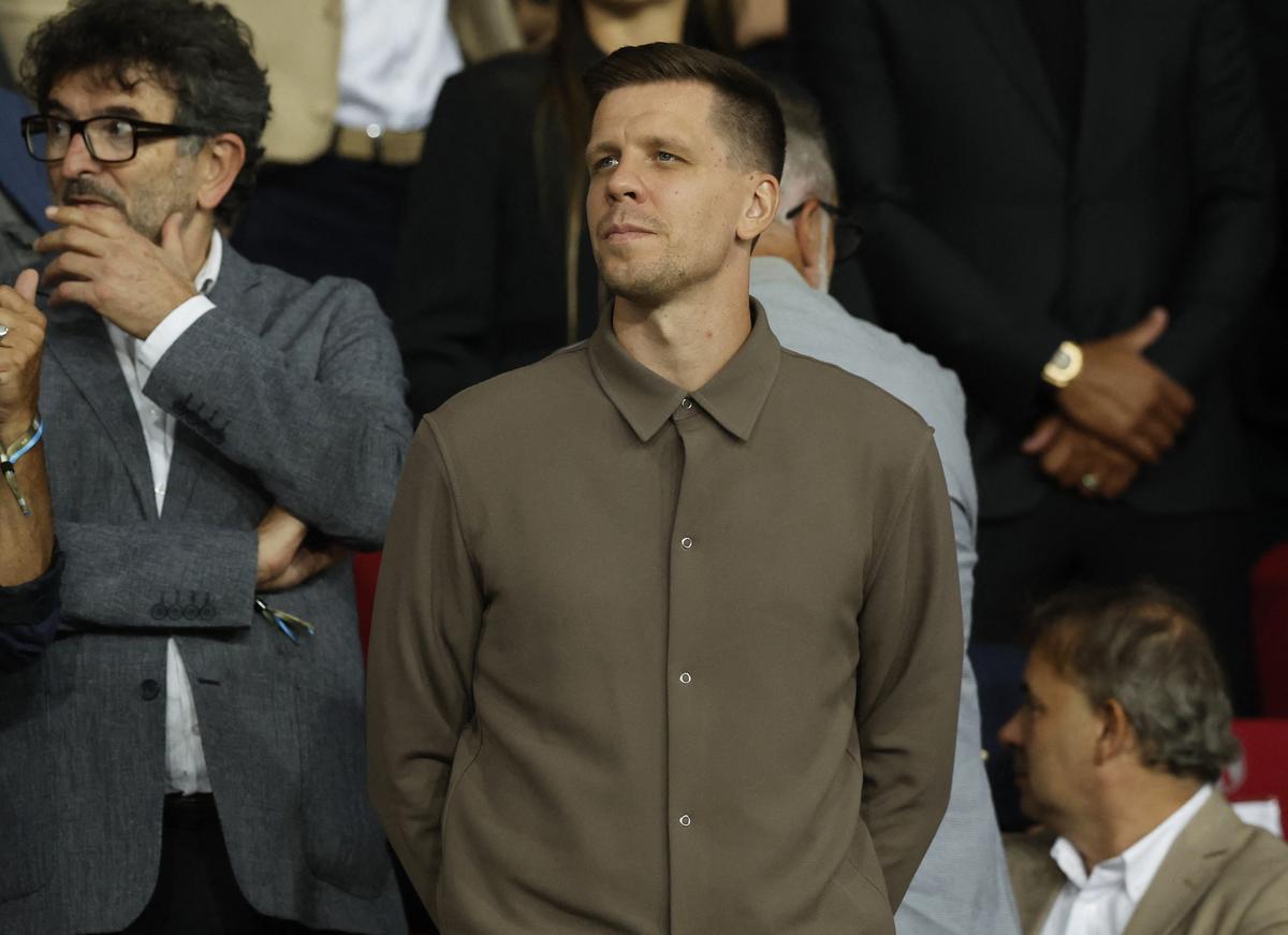 Wojciech Szczesny is seen inside the stadium before the Barcelona’s Champions League match against BSC Young Boys.