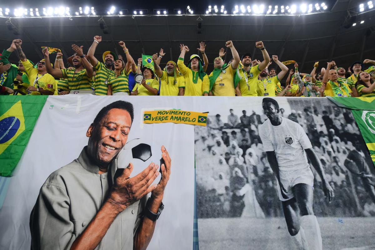 Lucas Paqueta of Brazil celebrates his goal 4-0 during the FIFA World Cup  2022, Round of 16 football match between Brazil and Korea Republic on  December 5, 2022 at Stadium 974 in