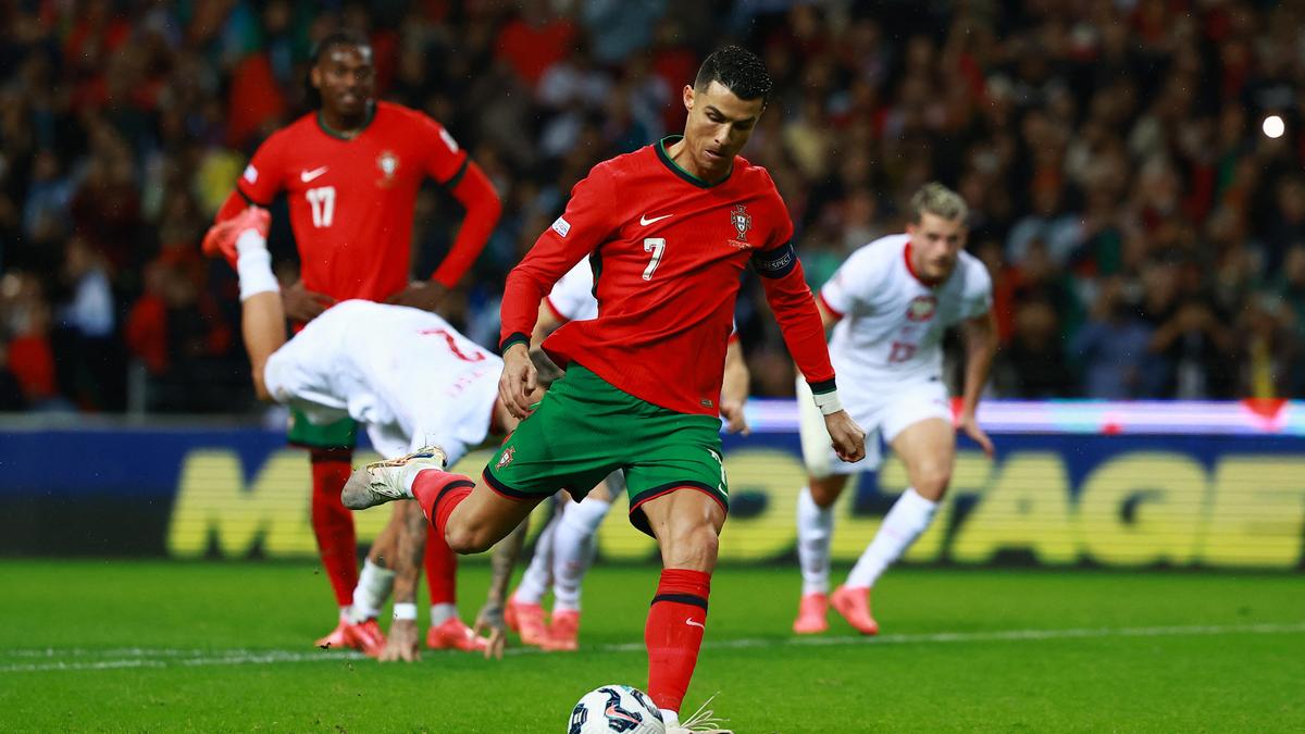 Cristiano Ronaldo scores 910th goal of his career for Portugal vs Poland in UEFA Nations League