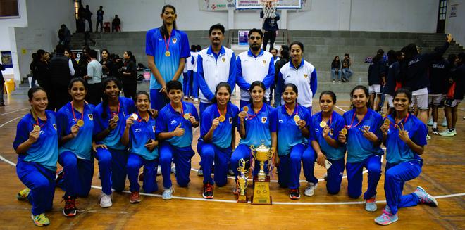 The Railways team after winning the women's national basketball championship. 