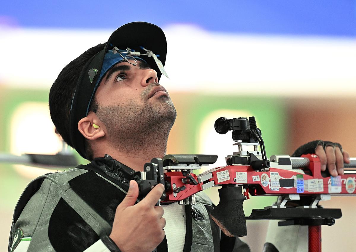 Gut-wrenching miss: Arjun Babuta finished fourth in the men’s air rifle final at the Paris Olympics, despite being in medal contention throughout.