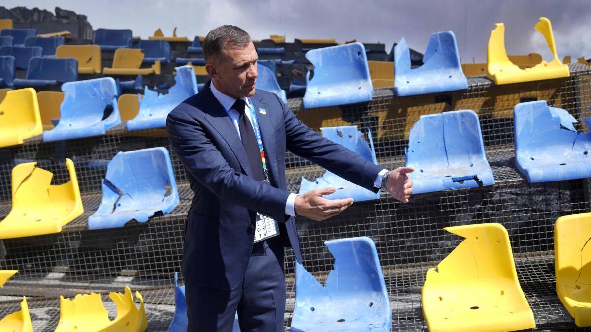 Euro 2024: Ukraine displays destroyed stadium stand in Munich in reminder of war ahead of opener