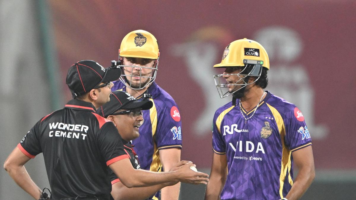 IPL 2026 — Raghuvanshi given out for obstructing the field