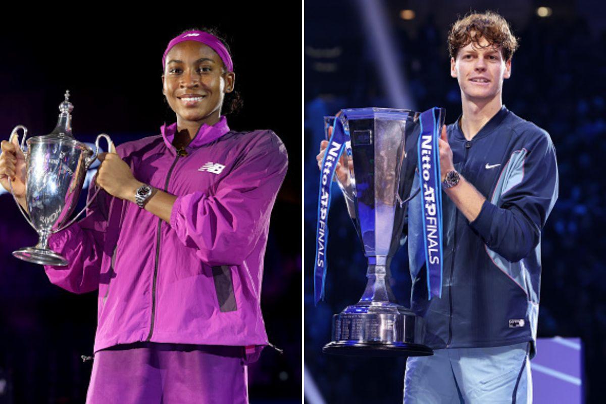 USA’s Coco Gauff (left) won the WTA Finals while Italy’s Jannik Sinner (right) clinched the ATP Finals title this year.