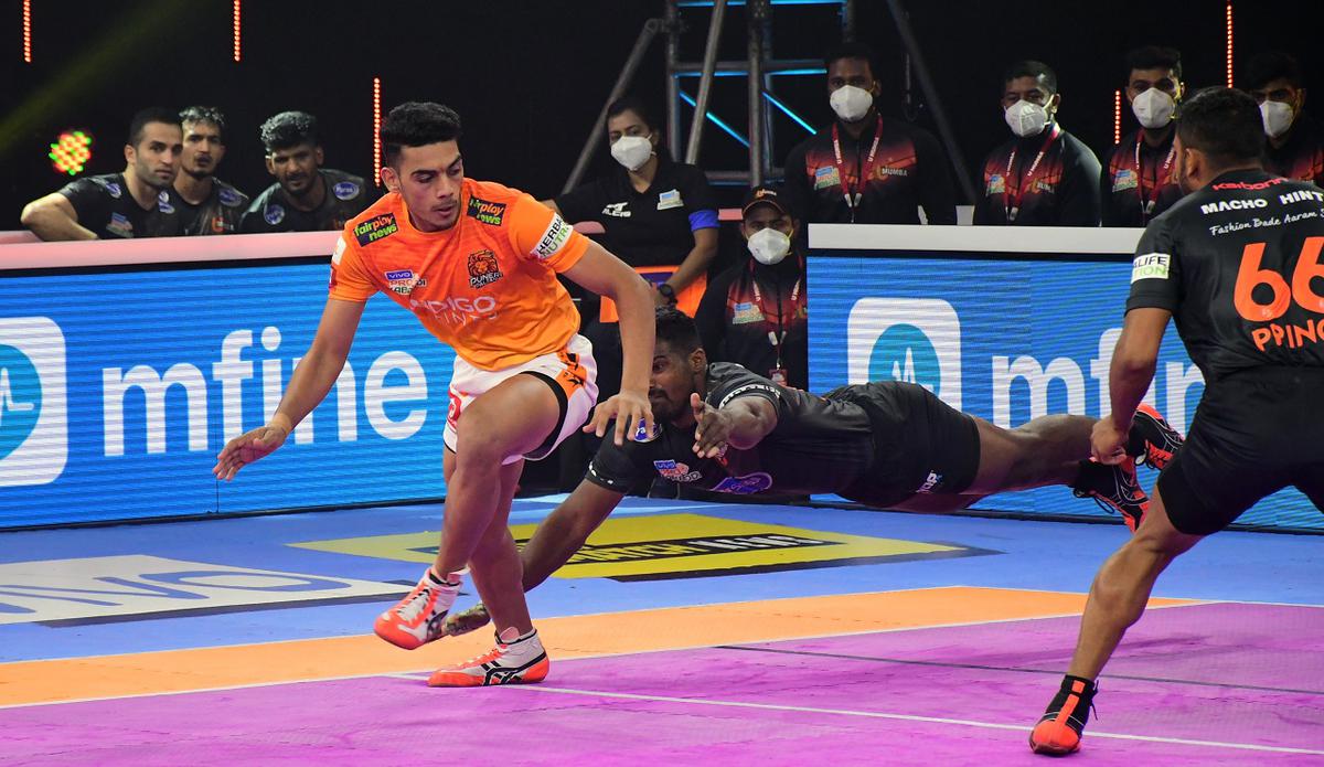 FILE PHOTO: Puneri Paltan raider Mohit Goyat.