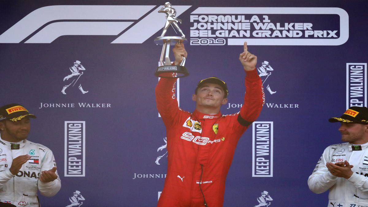 Charles Leclerc claims F1 maiden win at Belgian GP