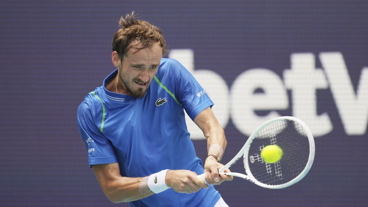 Miami Open Daniil Medvedev survives Khachanov test to reach final